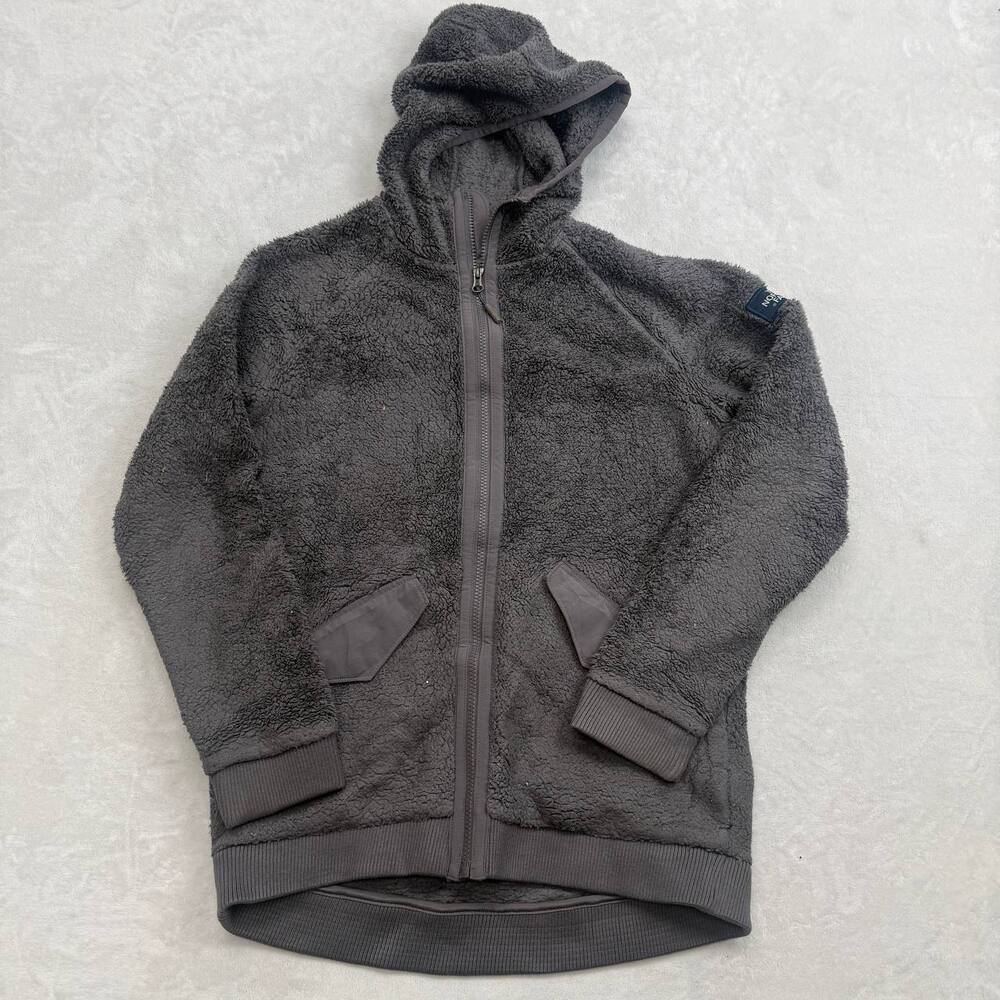 The North Face Women's Hoodie Grey Size S Osito High Pile Fleece Full Zip Jacket